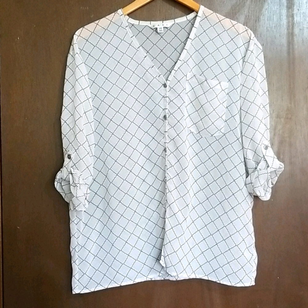 CAbi sheer white top